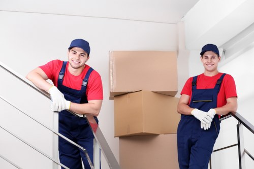 Movers handling a Docklands apartment relocation