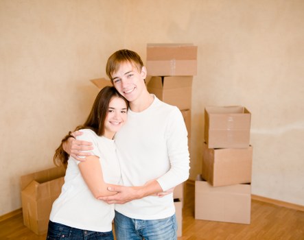 Removal team planning a move in a Docklands apartment building