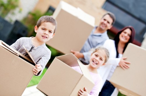 Boxes and packing supplies ready for local moving day