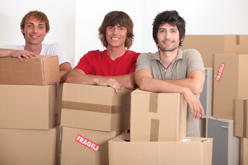 Furniture being carefully loaded for a Docklands removals service